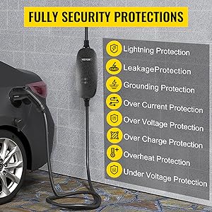 Draagbare EV-oplader 16A 32A Mobiele elektrische voertuig-auto-oplader Type 1 Type 2 EV-oplaadkabel Niveau 2 EV-oplader 6